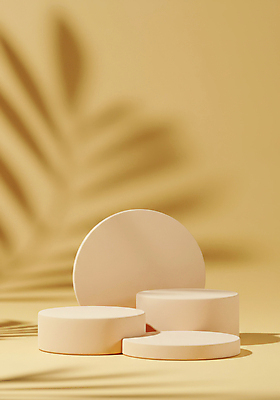 JPG 편집이미지 잎 그림자 사람없음 노란색 봄 원형 오브젝트 포디움 미니멀 편집실사 AI포토 AI콘텐츠 도형 식물 계절 컬러 무대 CG 파일형식