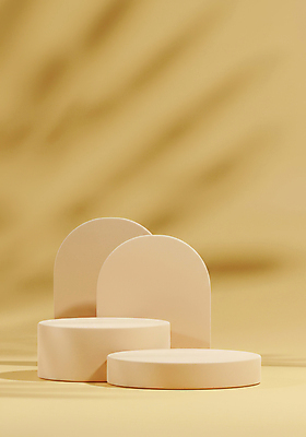 JPG 편집이미지 잎 그림자 사람없음 노란색 봄 원형 오브젝트 포디움 미니멀 편집실사 AI포토 AI콘텐츠 도형 식물 계절 컬러 무대 CG 파일형식