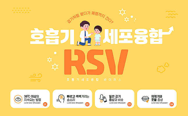 전신 템플릿 남자 어린이 웹템플릿 건강 병원 설명 소년 성인 두명 노란색 질병 무릎꿇기 감염 남자만 호흡기세포융합바이러스 이미지템플릿 AI파일 컬러 의학 모션 사람 바이러스 파일형식 벡터