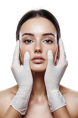 JPG 편집이미지 손 여자 얼굴 한명 성인 신체부위 뷰티 만지기 흰색 잡기 성형수술 피부 피부관리 수술장갑 스킨케어 시술 의료성형뷰티 성인여자한명만 편집실사 AI인물포토 AI콘텐츠 1 컬러 장갑 모션 사람 수술 CG 여자한명만 성인여자만 파일형식 AI포토