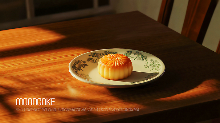 PSD 편집이미지 접시 그림자 사람없음 햇빛 분위기 나무탁자 전통과자 월병 이미지편집 식기 컨셉 탁자 태양 과자 중국전통 파일형식