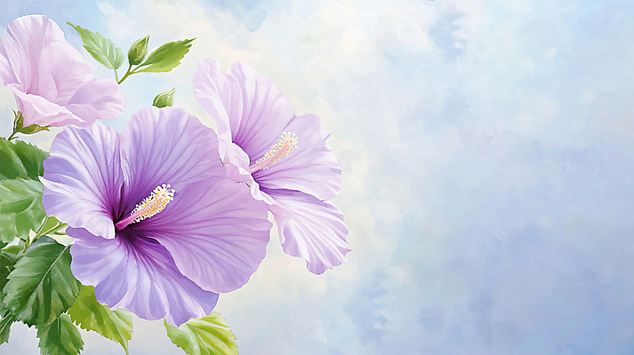 JPG 구름 잎 일러스트 하늘 수채화 사람없음 무궁화 만개 국내일러스트 AI일러스트 AI콘텐츠 자연요소 식물 꽃 파일형식