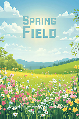 PSD 나무 구름 일러스트 봄꽃 하늘 산 초원 사람없음 햇빛 봄풍경 들꽃 풀잎 언덕 국내일러스트 자연요소 식물 꽃 잎 풍경 태양 봄 풀_식물 파일형식