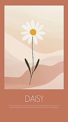 PSD 잎 한송이 일러스트 봄꽃 사람없음 빨간색 데이지 국내일러스트 식물 1 꽃 컬러 봄 송이 파일형식