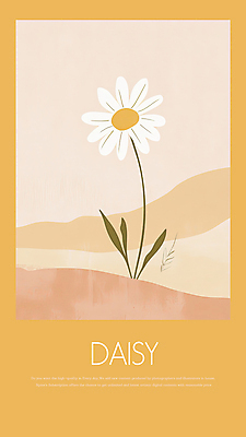 PSD 잎 한송이 일러스트 봄꽃 사람없음 노란색 데이지 국내일러스트 식물 1 꽃 컬러 봄 송이 파일형식