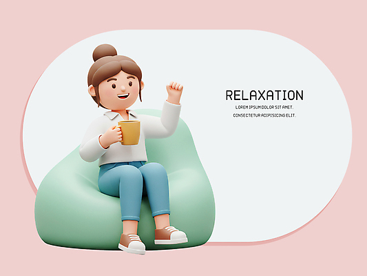 전신 PSD 편집이미지 우먼라이프 여자 커피 휴식 한명 웃음 들기 앉기 성인 라이프 3D 파이팅 머그컵 즐거움 성인여자한명만 빈백 편집3D 1 라이프스타일 감정 음료 생활용품 컨셉 모션 표정 사람 생활 컵 디지털합성 여자한명만 성인여자만 파일형식