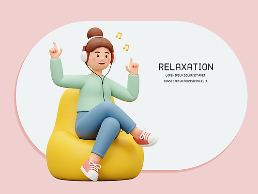 전신 PSD 편집이미지 우먼라이프 여자 음표 휴식 한명 앉기 성인 라이프 3D 헤드폰 음악감상 다리꼬기 가리킴 춤 성인여자한명만 빈백 편집3D 1 라이프스타일 기호 음악 음향기기 생활용품 컨셉 모션 문화예술 사람 손짓 생활 감상 디지털합성 여자한명만 성인여자만 파일형식
