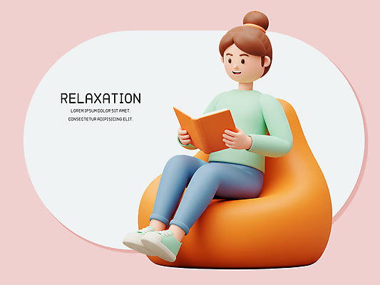 전신 PSD 편집이미지 우먼라이프 여자 휴식 한명 들기 앉기 성인 라이프 책 독서 3D 성인여자한명만 빈백 편집3D 1 라이프스타일 생활용품 컨셉 모션 사람 생활 디지털합성 여자한명만 성인여자만 파일형식