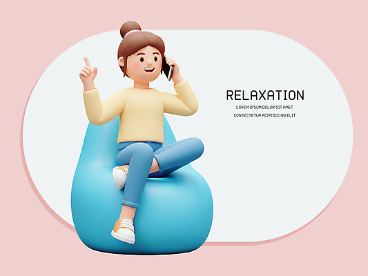 전신 PSD 편집이미지 우먼라이프 여자 휴식 한명 웃음 들기 앉기 성인 라이프 스마트폰 3D 가리킴 즐거움 통화 성인여자한명만 빈백 편집3D 1 라이프스타일 감정 생활용품 컨셉 모션 표정 사람 손짓 생활 핸드폰 스마트기기 디지털합성 여자한명만 성인여자만 파일형식