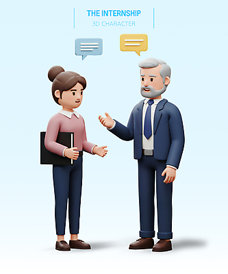 전신 PSD 편집이미지 여자 할아버지 노년 남자 하늘색 말풍선 회사 3D캐릭터 대화 미소 정장 성인 두명 3D 손들기 업무 직장인 인턴 인턴쉽 편집3D 직업 캐릭터 옷 비즈니스 모션 표정 말하기 사람 파란색 작업 디지털합성 파일형식