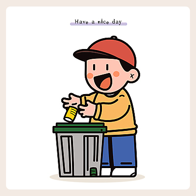 전신 남자 일러스트 한명 웃음 성인 라이프 환경 재활용 캔 쓰레기 버리기 분리수거 캡모자 성인남자한명만 국내일러스트 일러캐릭터 AI파일 캐릭터 모자_잡화 1 모션 표정 사람 생활 친환경 남자한명만 성인남자만 파일형식 벡터