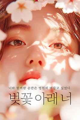 PSD 편집이미지 응시 여자 꽃 포스터 얼굴 따뜻함 그림자 한명 성인 빛 햇빛 봄 분위기 벚나무 감성 의료성형뷰티 성인여자한명만 이미지편집 나무 식물 1 시선 계절 컨셉 사람 신체부위 태양 벚꽃 여자한명만 성인여자만 파일형식