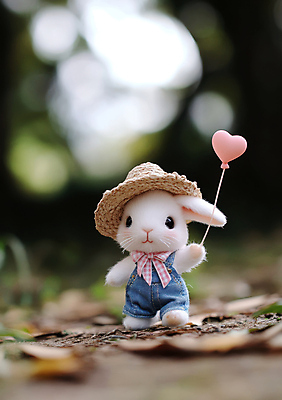 JPG 동물 편집이미지 자연 사랑 들기 사람없음 걷기 귀여움 스카프 멜빵바지 토끼캐릭터 밀짚모자 하트풍선 토끼인형 편집실사 AI컴퓨터그래픽 AI콘텐츠 모자_잡화 감정 인형 동물캐릭터 컨셉 바지 모션 목도리 하트 토끼 멜빵 CG 생태계 풍선 파일형식