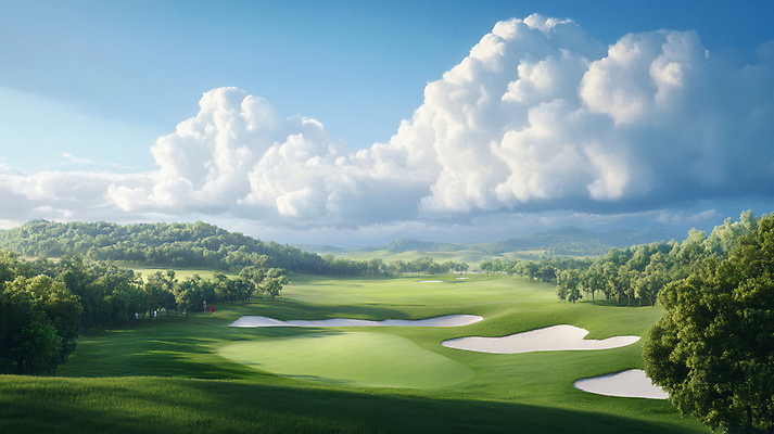 JPG 나무 구름 편집이미지 골프장 자연 필드 하늘 잔디 사람없음 초록색 운동 햇빛 숲 편집실사 AI포토 AI콘텐츠 자연요소 식물 컬러 골프 스포츠시설 건강 태양 CG 생태계 파일형식