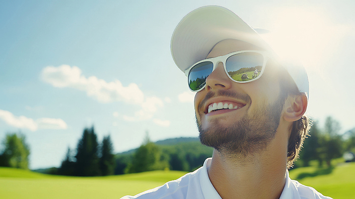 JPG 나무 구름 편집이미지 남자 골프장 자연 필드 하늘 수염 한명 미소 잔디 성인 초록색 선글라스 운동 햇빛 골퍼 캡모자 의료성형뷰티 성인남자한명만 편집실사 AI인물포토 AI콘텐츠 자연요소 식물 모자_잡화 1 안경 컬러 골프 스포츠시설 운동선수 표정 건강 사람 태양 CG 생태계 남자한명만 성인남자만 파일형식 AI포토