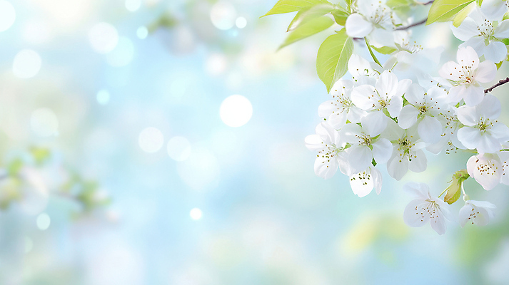 JPG 편집이미지 하늘색 나뭇잎 꽃나무 사람없음 빛 햇빛 보케백그라운드 봄배경 편집실사 AI컴퓨터그래픽 AI콘텐츠 나무 꽃 백그라운드 잎 파란색 태양 봄 CG 보케 파일형식