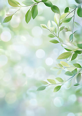 JPG 편집이미지 나뭇잎 사람없음 연두색 빛 햇빛 보케백그라운드 봄배경 편집실사 AI컴퓨터그래픽 AI콘텐츠 백그라운드 잎 초록색 태양 봄 CG 보케 파일형식