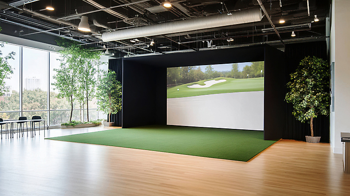 JPG 나무 편집이미지 화분 창문 실내 사람없음 스크린 인조잔디 스크린골프 편집실사 AI포토 AI콘텐츠 식물 골프 잔디 내부 CG 파일형식