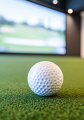 JPG 편집이미지 골프공 실내 사람없음 스크린 인조잔디 스크린골프 편집실사 AI포토 AI콘텐츠 골프 공 골프용품 잔디 내부 CG 파일형식