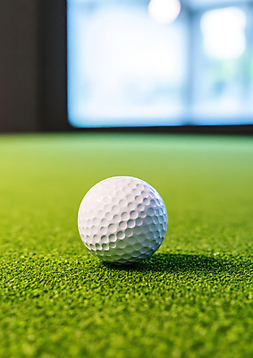 JPG 편집이미지 골프공 실내 사람없음 스크린 인조잔디 스크린골프 편집실사 AI포토 AI콘텐츠 골프 공 골프용품 잔디 내부 CG 파일형식