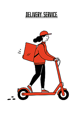 전신 여자 가방 일러스트 한명 성인 빨간색 운전 택배기사 낙서 승차 배송 택배 캡모자 성인여자한명만 전동퀵보드 일러캐릭터 AI파일 캐릭터 모자_잡화 1 잡화 육상교통 컬러 모션 사람 운송업 배달원 퀵보드 여자한명만 성인여자만 파일형식 벡터
