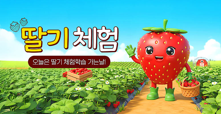 PSD 구름 편집이미지 하늘 딸기 3D캐릭터 미소 들기 사람없음 3D 바구니 목장 수확 농촌 체험학습 나무상자 손인사 딸기꽃 딸기밭 딸기캐릭터 이미지편집 편집3D 자연요소 캐릭터 꽃 밭 농업 과일 모션 표정 상자 시골 인사 체험 디지털합성 파일형식