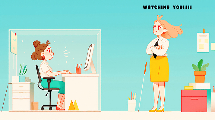 전신 PSD 여자 화분 벽 하늘색 의자 일러스트 유리 앉기 성인 두명 사무실 팔짱 모니터 직장인 상사 책상 감시 성인여자만 국내일러스트 직업 가구 비즈니스 모션 재질 사람 파란색 컴퓨터 여자만 성인만 파일형식