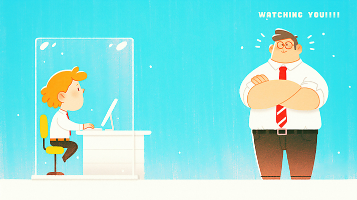 전신 PSD 남자 벽 하늘색 의자 일러스트 유리 앉기 성인 두명 사무실 팔짱 모니터 직장인 상사 책상 감시 성인남자만 안경낌 국내일러스트 직업 안경 가구 비즈니스 모션 재질 사람 파란색 컴퓨터 남자만 성인만 파일형식