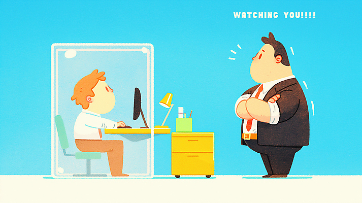 전신 PSD 남자 화분 벽 하늘색 의자 일러스트 유리 앉기 성인 두명 사무실 팔짱 모니터 직장인 상사 책상 감시 성인남자만 국내일러스트 직업 가구 비즈니스 모션 재질 사람 파란색 컴퓨터 남자만 성인만 파일형식