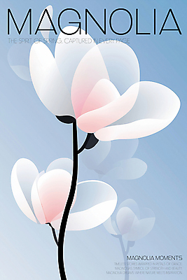 PSD 일러스트 봄꽃 추상 사람없음 파란색 나뭇가지 분위기 우아함 목련 국내일러스트 나무 꽃 컬러 컨셉 무늬 봄 파일형식