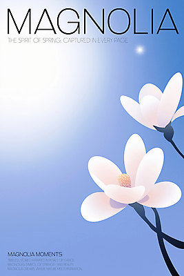 PSD 일러스트 봄꽃 추상 사람없음 파란색 빛 나뭇가지 분위기 우아함 목련 국내일러스트 나무 꽃 컬러 컨셉 무늬 봄 파일형식