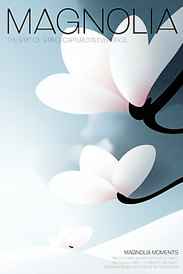 PSD 일러스트 봄꽃 추상 사람없음 파란색 빛 나뭇가지 분위기 우아함 목련 국내일러스트 나무 꽃 컬러 컨셉 무늬 봄 파일형식