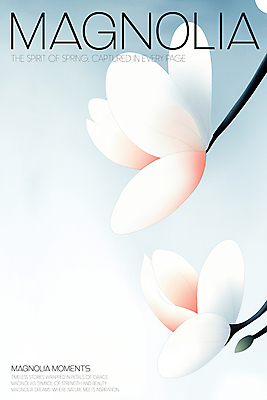 PSD 일러스트 봄꽃 추상 사람없음 파란색 빛 나뭇가지 분위기 우아함 목련 국내일러스트 나무 꽃 컬러 컨셉 무늬 봄 파일형식