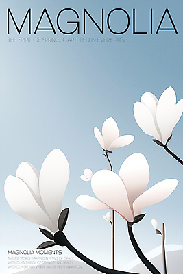 PSD 일러스트 봄꽃 추상 사람없음 파란색 나뭇가지 분위기 우아함 목련 국내일러스트 나무 꽃 컬러 컨셉 무늬 봄 파일형식