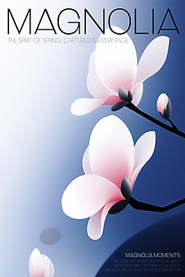 PSD 일러스트 봄꽃 추상 사람없음 파란색 빛 나뭇가지 분위기 우아함 목련 국내일러스트 나무 꽃 컬러 컨셉 무늬 봄 파일형식