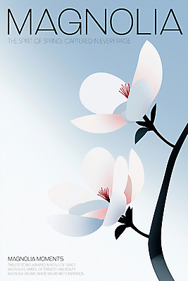 PSD 일러스트 봄꽃 추상 사람없음 파란색 빛 나뭇가지 분위기 우아함 목련 국내일러스트 나무 꽃 컬러 컨셉 무늬 봄 파일형식