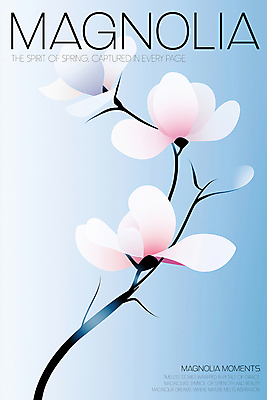 PSD 일러스트 봄꽃 추상 사람없음 파란색 나뭇가지 분위기 우아함 목련 국내일러스트 나무 꽃 컬러 컨셉 무늬 봄 파일형식