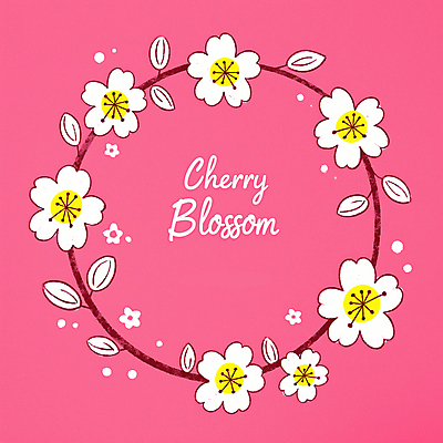 JPG 꽃잎 분홍색 잎 일러스트 색연필 사람없음 화환 벚꽃 감성 원형프레임 꽃프레임 국내일러스트 AI일러스트 AI콘텐츠 식물 꽃 컬러 컨셉 학용품 프레임 원형 파일형식