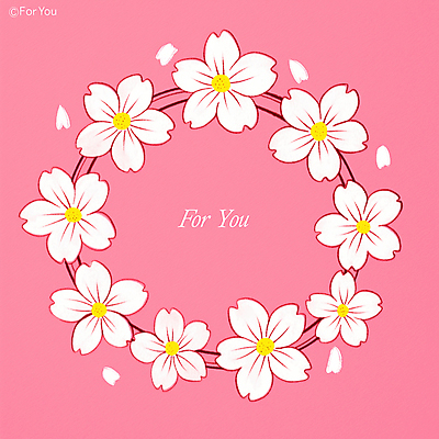 JPG 꽃잎 분홍색 일러스트 색연필 사람없음 화환 벚꽃 감성 원형프레임 꽃프레임 국내일러스트 AI일러스트 AI콘텐츠 꽃 컬러 컨셉 학용품 프레임 원형 파일형식