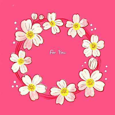 JPG 꽃잎 분홍색 일러스트 색연필 사람없음 화환 벚꽃 꽃봉오리 감성 원형프레임 꽃프레임 국내일러스트 AI일러스트 AI콘텐츠 꽃 컬러 컨셉 학용품 프레임 원형 파일형식