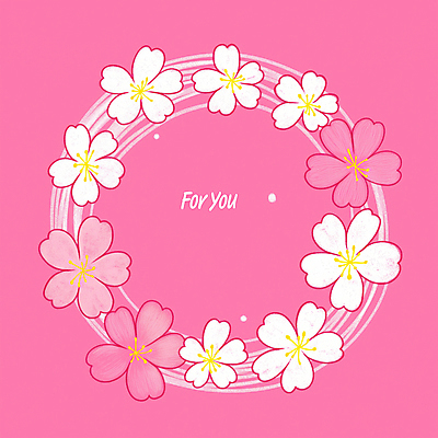 JPG 꽃잎 분홍색 일러스트 색연필 사람없음 화환 벚꽃 감성 원형프레임 꽃프레임 국내일러스트 AI일러스트 AI콘텐츠 꽃 컬러 컨셉 학용품 프레임 원형 파일형식