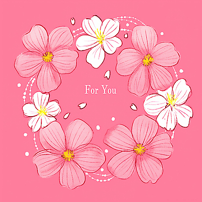 JPG 꽃잎 분홍색 일러스트 색연필 사람없음 화환 벚꽃 감성 원형프레임 꽃프레임 국내일러스트 AI일러스트 AI콘텐츠 꽃 컬러 컨셉 학용품 프레임 원형 파일형식