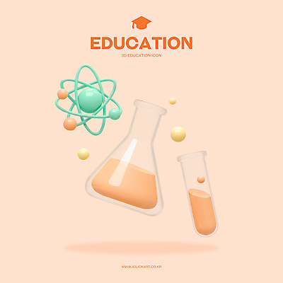 PSD 아이콘 교육 분홍색 학사모 실험 사람없음 3D아이콘 3D 시험관 삼각플라스크 화학구조 편집3D 모자_잡화 컬러 졸업 실험기구 화학 플라스크 디지털합성 파일형식