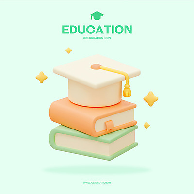 PSD 아이콘 교육 학사모 사람없음 책 반짝임 3D아이콘 3D 민트색 편집3D 모자_잡화 컬러 졸업 모션 디지털합성 파일형식