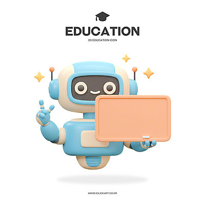 PSD 아이콘 교육 분홍색 학사모 들기 사람없음 파란색 반짝임 3D아이콘 3D 칠판 가리킴 로봇 AI_인공지능 편집3D 모자_잡화 컬러 졸업 모션 손짓 디지털합성 파일형식