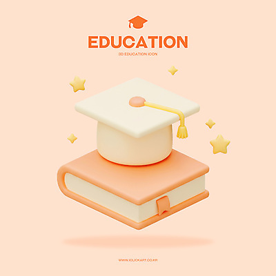 PSD 아이콘 교육 별 분홍색 학사모 사람없음 책 3D아이콘 3D 편집3D 자연요소 모자_잡화 컬러 졸업 디지털합성 파일형식
