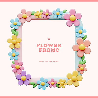 PSD 편집이미지 분홍색 잎 봄꽃 사각프레임 사람없음 3D 꽃프레임 카피스페이스 이미지편집 편집3D 식물 꽃 컬러 프레임 사각형 봄 공백 디지털합성 파일형식