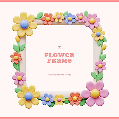 PSD 편집이미지 분홍색 잎 봄꽃 사각프레임 사람없음 3D 꽃프레임 카피스페이스 이미지편집 편집3D 식물 꽃 컬러 프레임 사각형 봄 공백 디지털합성 파일형식