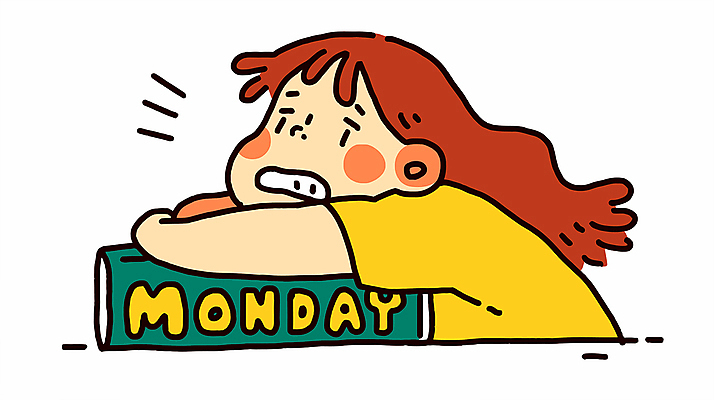 여자 일러스트 피곤 한명 상반신 성인 기댐 월요일 성인여자한명만 국내일러스트 AI파일 1 컨셉 모션 사람 요일 여자한명만 성인여자만 파일형식 벡터