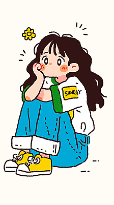 전신 여자 일러스트 한명 성인 턱괴기 주말 일요일 웅크림 해탈 성인여자한명만 국내일러스트 AI파일 1 컨셉 모션 사람 요일 여자한명만 성인여자만 파일형식 벡터